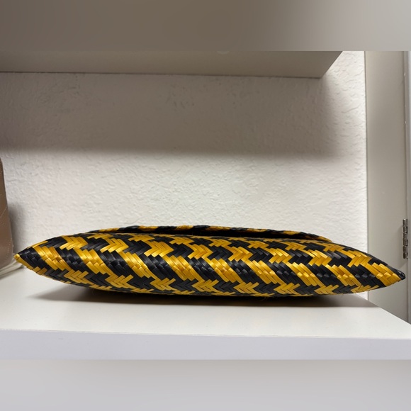 Black and Yellow Woven Clutch